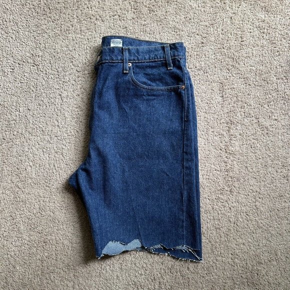 Levi 505 Shorts Mens 38x9 Vintage Blue Medium Wash Denim Cut Off - Picture 11 of 12